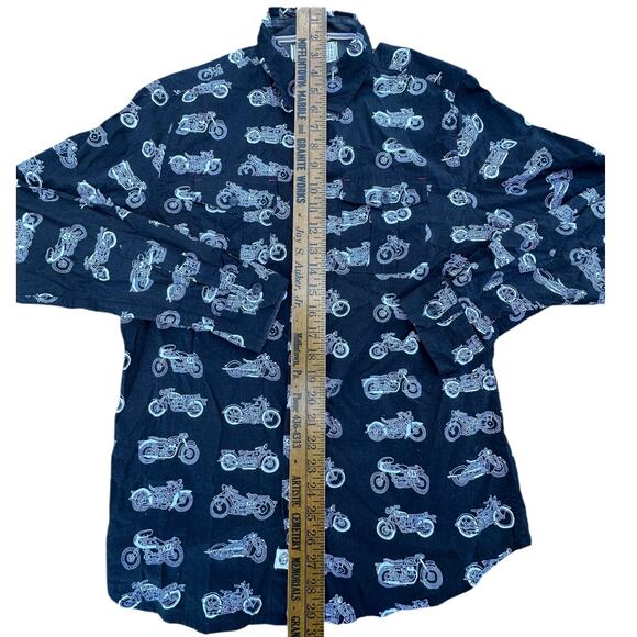 Motorcycle AOP Western Free Planet Button Down Size Small - Picture 3 of 5